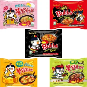 Samyang Buldak Hot Chicken Ramen – 5 Flavor Variety Pack | Authentic Korean Spicy Noodles | Dhushormart.com